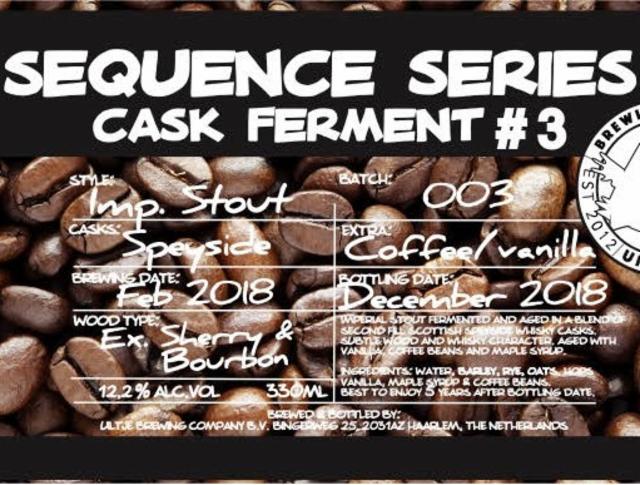 Sequence Series #03 Cask Ferment 12.2%, Uiltje Brewing Co, Netherlands
