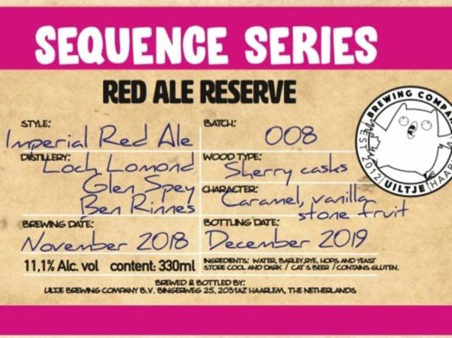 Sequence Series #08 Red Ale Reserve 11.1%, Uiltje Brewing Co, Netherlands