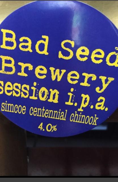 Session I.P.A. Simcoe Centennial Chinook 4.0%, Bad Seed Brewery, England