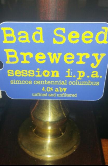 Session I.P.A. Simcoe Centennial Columbus 4.0%, Bad Seed Brewery, England