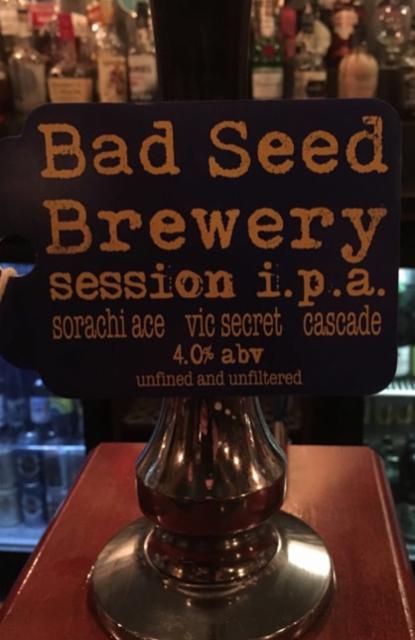 Session I.P.A. Sorachi Ace Vic Secret Cascade 4.0%, Bad Seed Brewery, England