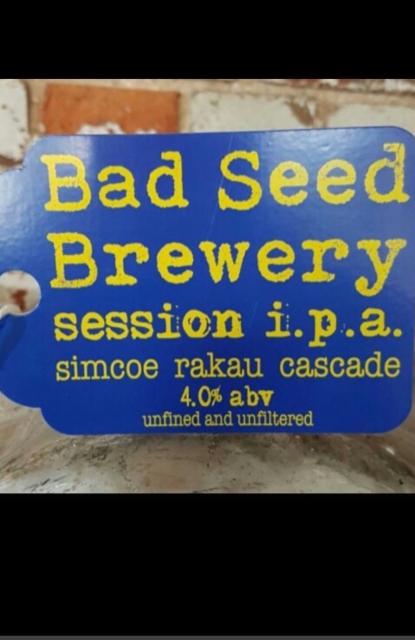 Session I.P.A. Simcoe Rakau Cascade 4.0%, Bad Seed Brewery, England