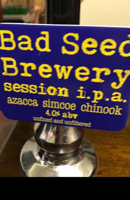 Session I.P.A. Azacca Simcoe Chinook 4.0%, Bad Seed Brewery, England