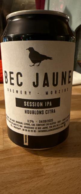 Session IPA citra 3.2%, Bec Jaune Brewery, France