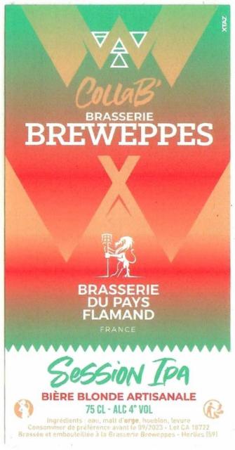 Session IPA (Collab Pays Flamand) 4.0%, Brasserie Breweppes, France