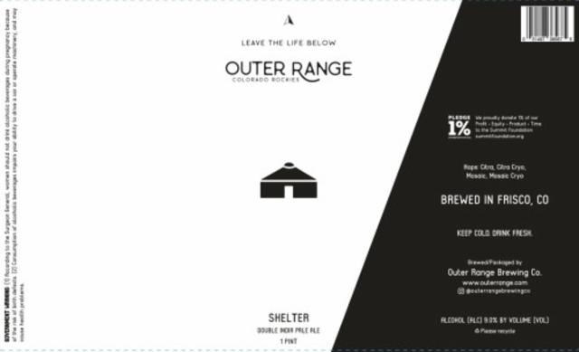 Shelter 9.0%, Outer Range Brewing Co. (France), France