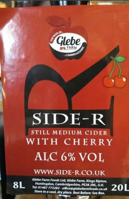 Side-R Cherry Cider 6.0%, Glebe Farm Foods, England