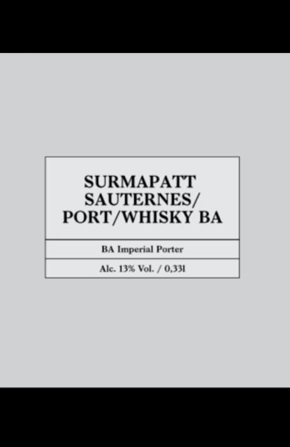 Surmapatt - Sauternes/Port/Whisky BA (Silver Series) 13.0%, Pühaste, Estonia