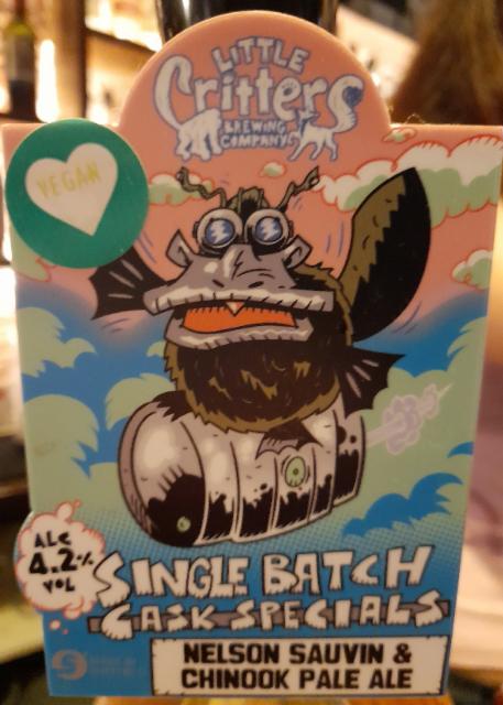 Single batch Nelson Sauvin & Chinook 4.2%, Little Critters Brewery, England