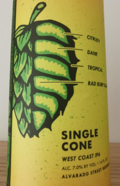 Single cone 7.0%, Alvarado Street Brewery, United States