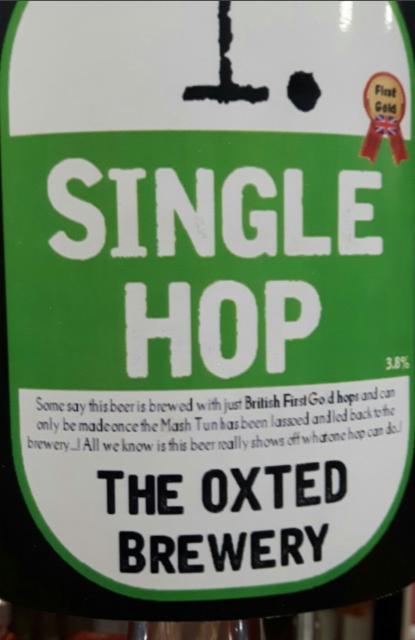 Single Hop First Gold 3.8%, The Oxted Brewer, England