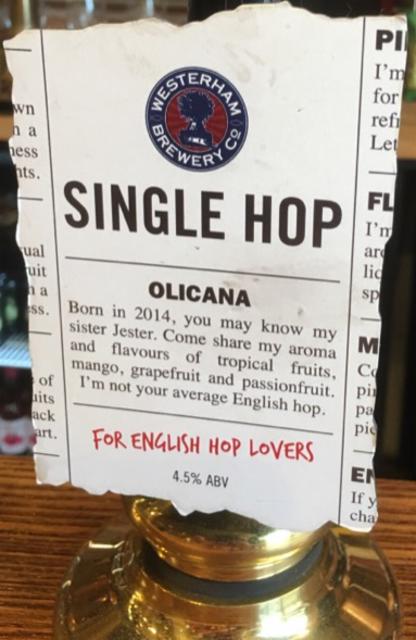 Single Hop Olicana 4.5%, Westerham Brewery Co, England