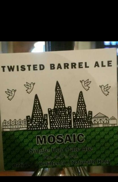 Single Hop Series: Mosaic 4.0%, Twisted Barrel Ale Limited, England