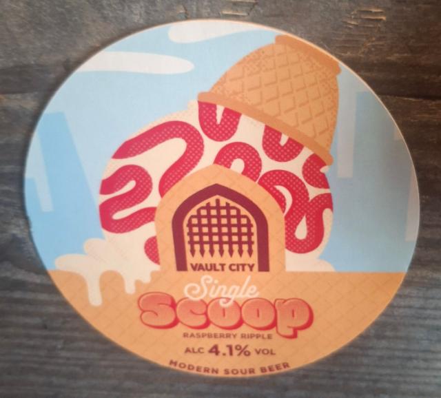 single scoop raspberry ripple 4.1%, Vault City Brewing, Scotland