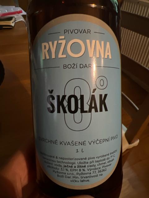 Školák 3.1%, Pivovar Ryžovna, Czech Republic