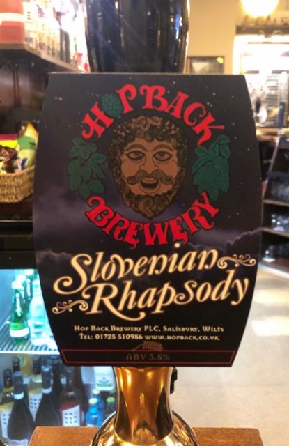 Slovenian Rhapsody 3.8%, Hop Back Brewery, England
