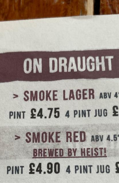 Smoke lager 4.0%, Freedom Brewery, England