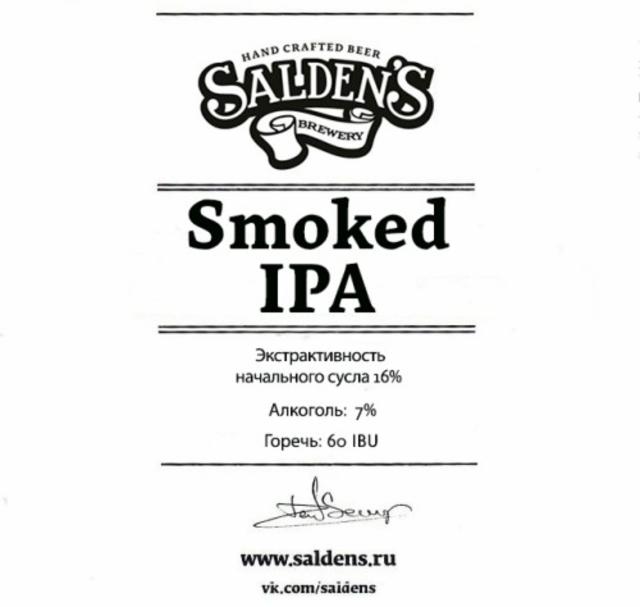Smoked IPA 7.0%, Salden's Brewery, Russia