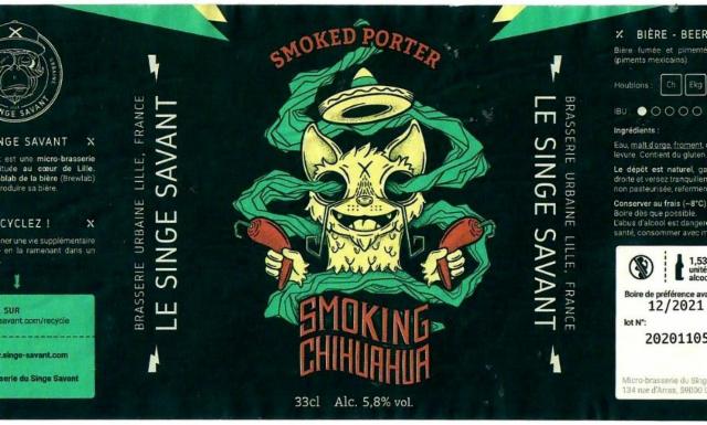Smoking Chihuahua 5.8%, Brasserie Du Singe Savant, France