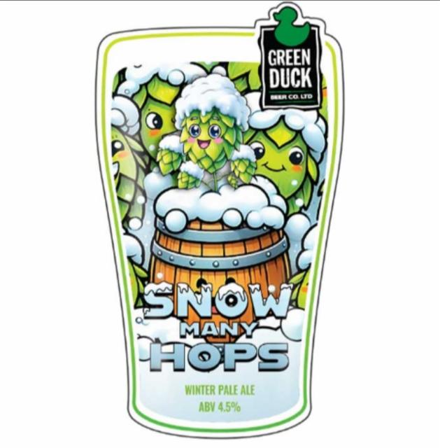 snow many hops 4.5%, Green Duck Beer Co., England