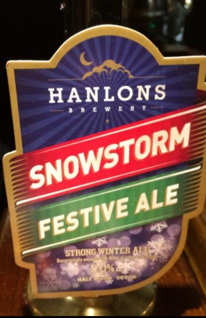 Snowstorm Festive Ale 5.0%, Hanlons Brewery, England