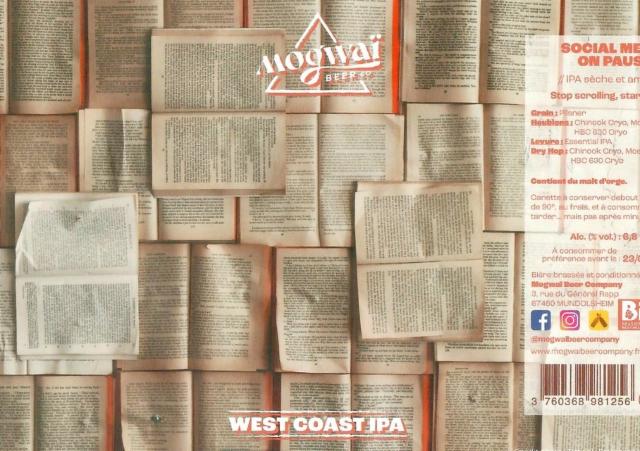 Social Media On Pause 6.7%, Mogwaï Beer Company, France