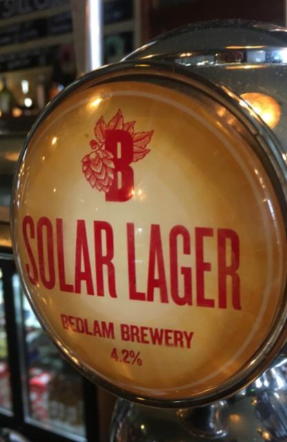 Solar Lager 4.2%, Bedlam Brewery, England