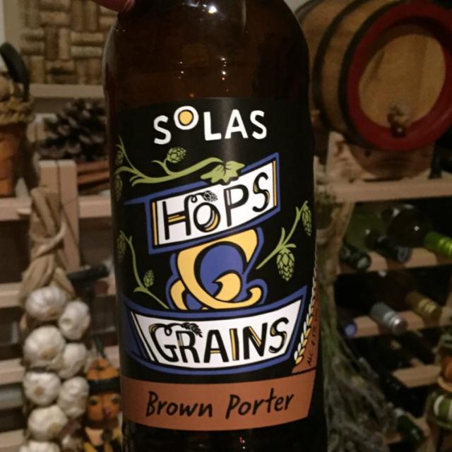 Solas Hops & Grains Brown Porter 4.5%, Rye River Brewing Co., Ireland