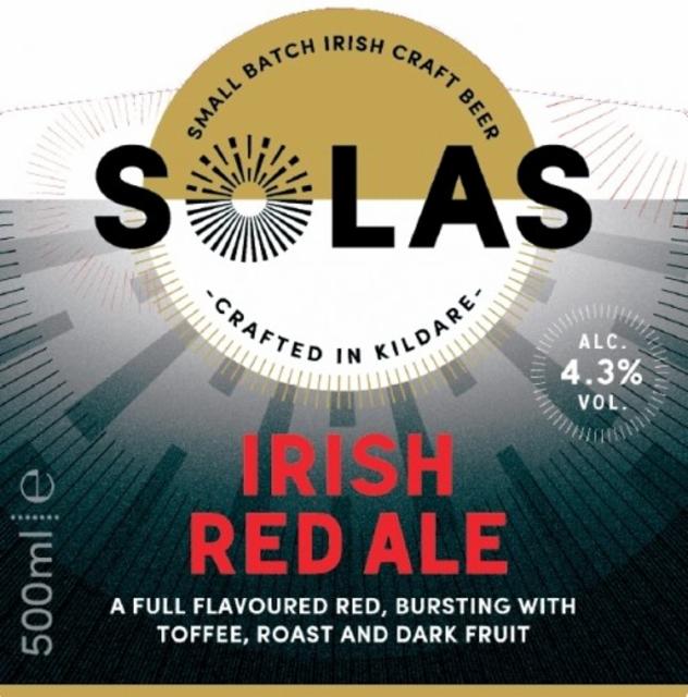 Solas Irish Red Ale 4.3%, Rye River Brewing Co., Ireland