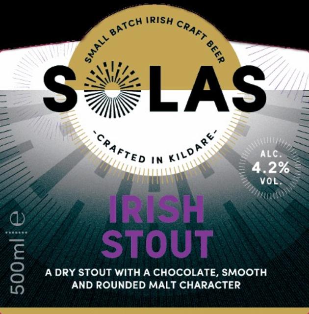 Solas Irish Stout 4.2%, Rye River Brewing Co., Ireland