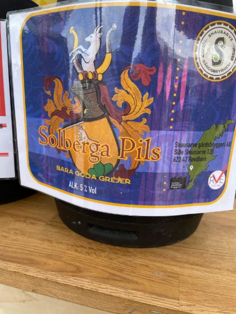 Solberga pils 5.0%, Snausarve Gårdsbryggeri, Sweden