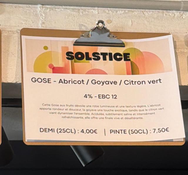 Solstice, Microbrasserie Somi