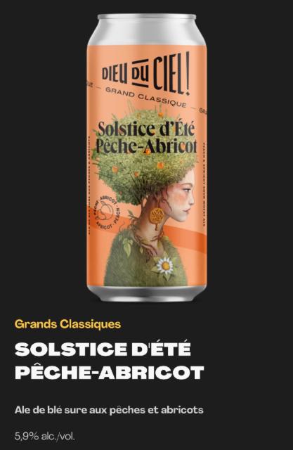 Solstice d'été pêche abricot 5.9%, Brasserie Dieu du Ciel!, Canada