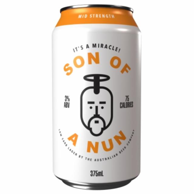 Son of a Nun Mid Strength Lager 3.3%, Australian Beer Co, Australia