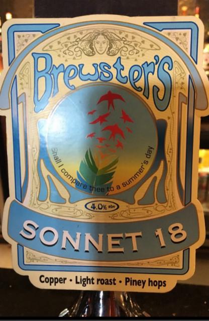 Sonnet 18 4.0%, Brewster's Brewery, England