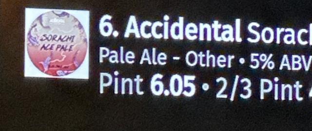 Sorachi Ace Pale 5.0%, Accidental brewery, United Kingdom