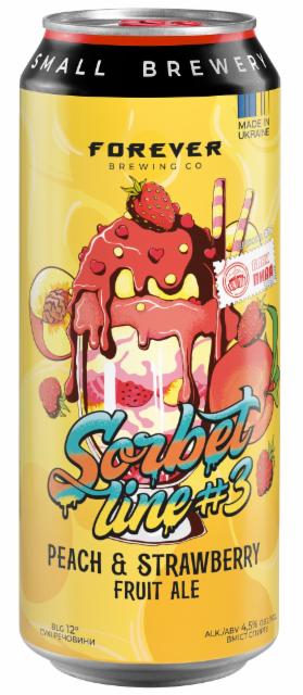 Sorbet Line #3 Peach & Strawberry 4.5%, Volynskiy Brovar / Волинський Бровар, Ukraine