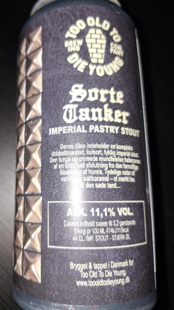 sorte tanker, Too Old To Die Young Brewing Co.
