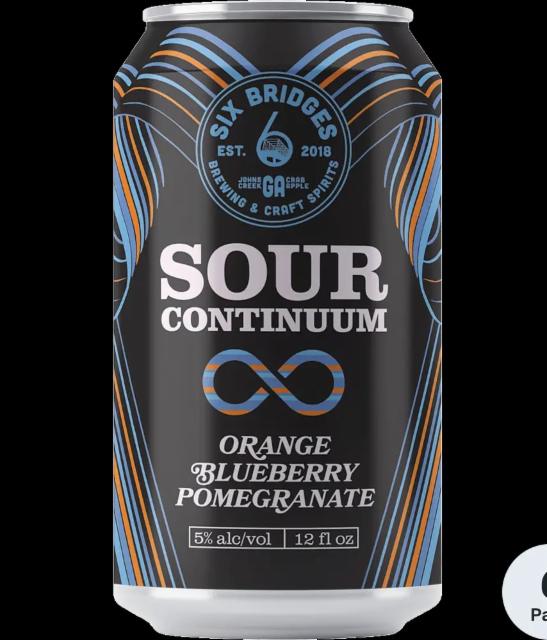 Sour Continuum Orange Blueberry Pomegranate 5.0%, Six Bridges Brewing, United States