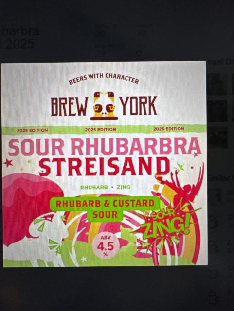 Sour Rhubarbra Streisand 2025 4.5%, Brew York, England