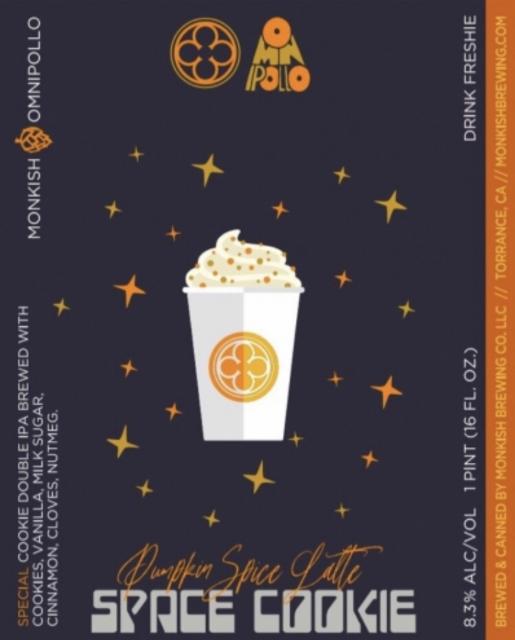 Space Cookie: Pumpkin Spice Latte 8.3%, Monkish Brewing Company, United States