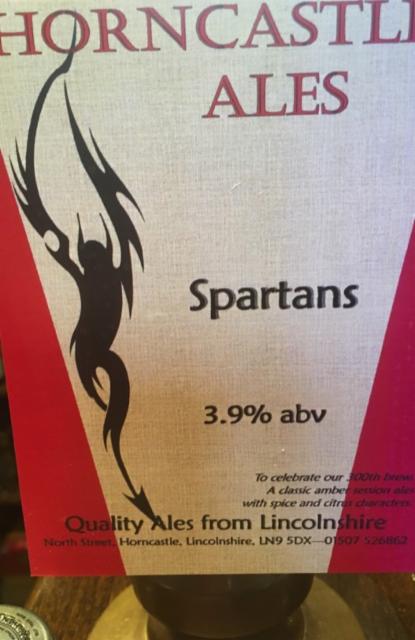 Spartans 3.9%, Horncastle Ales, England