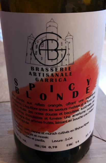 spicy blonde, Brasserie artisanale Garrica