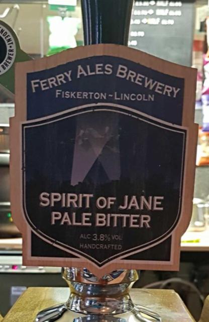 Spirit Of Jane Pale Bitter 3.8%, Ferry Ales Brewery, England
