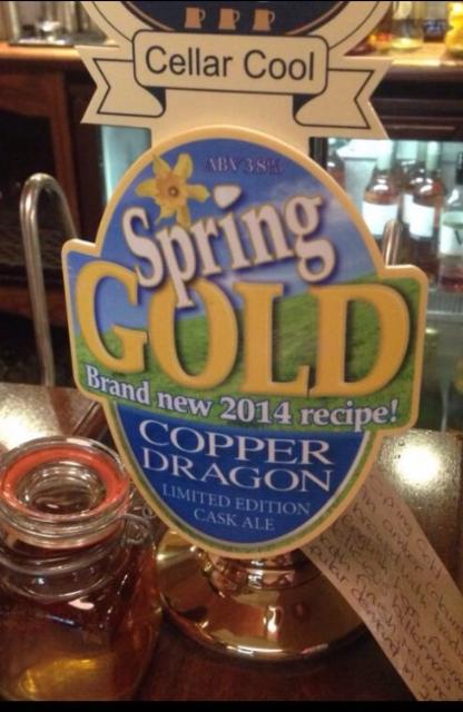 Spring Gold 3.8%, Copper Dragon Brewery, England