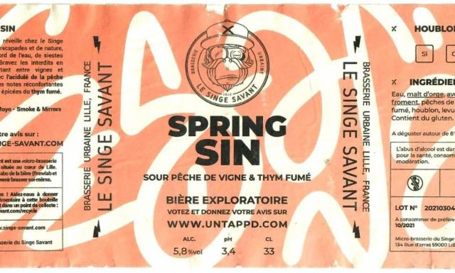 Spring Sin 5.8%, Brasserie Du Singe Savant, France