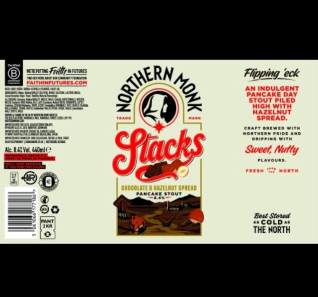 Stacks // Chocolate & Hazelnut Spread Pancake Stout 8.4%, Northern Monk Brew Co., England
