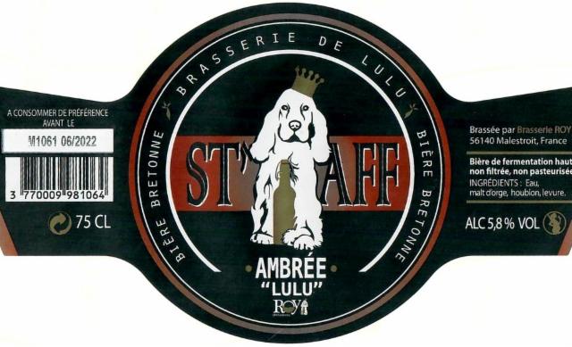 St'aff Ambrée Lulu, Brasserie Roy - De Lulu (St'aff)