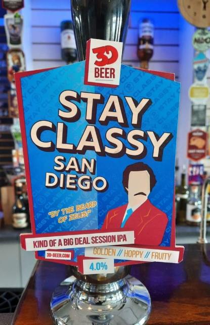 Stay Classy San Diego 4.0%, 3D Beer, England