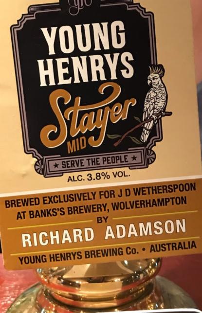 Young Henrys Stayer Mid 3.8%, Young Henrys, Australia
